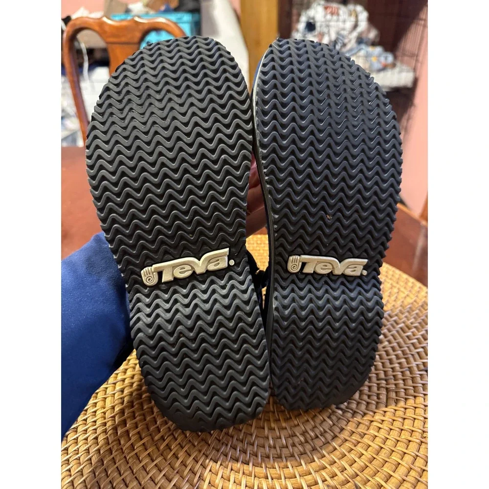 Teva Original Universal Sandals Navy Purple Patterned Strappy Womens 8 6427